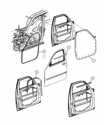 Goma puerta delantera Dodge Nitro KA Jeep Cherokee KK