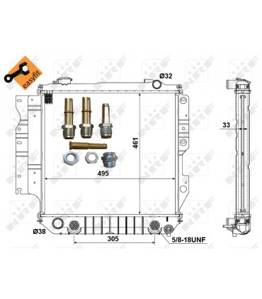 Radiador de agua Jeep Wrangler YJ TJ motor 2.5L 4.0L 2.4L 4.2L