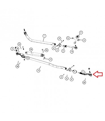 Rótula dirección inferior izquierda Jeep Wrangler JL Gladiator JT