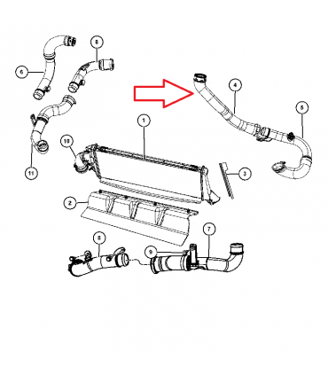 Tubo salida intercooler Jeep Compas/Patriot Dodge Caliber 4891705AC