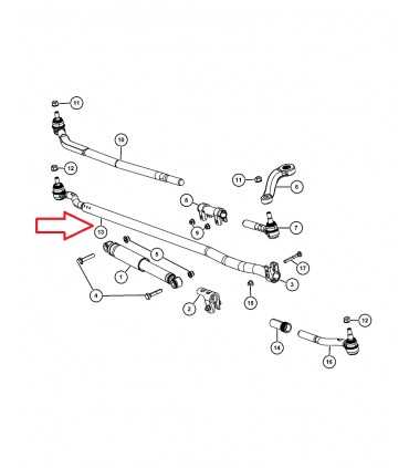 Rotula-brazo Direccion derecho inferior Jeep Wrangler JK