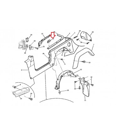 Junta derecha carrocería y techo duro Jeep Wrangler TJ